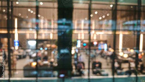 Photos Blurred view of a bustling airport lounge.