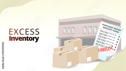 excess inventory concept. Inventory in excess of actual demand. supply chain management illustration vector illustration