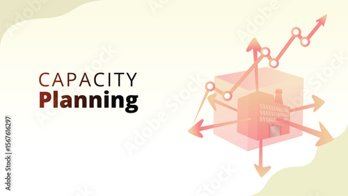 capacity production planning concept. Production capacity planning to match demand. supply chain management illustration vector illustration