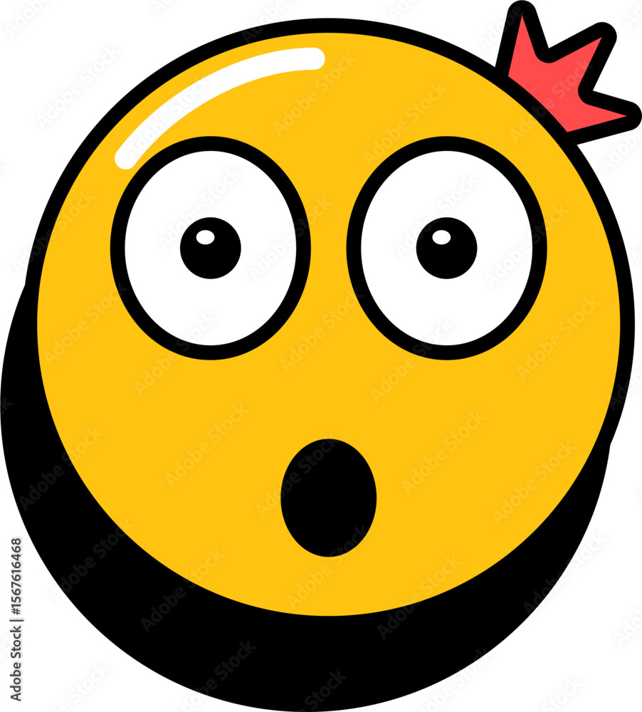 Vector Sticker Icon face surprised Vector Sticker Icon face surprised