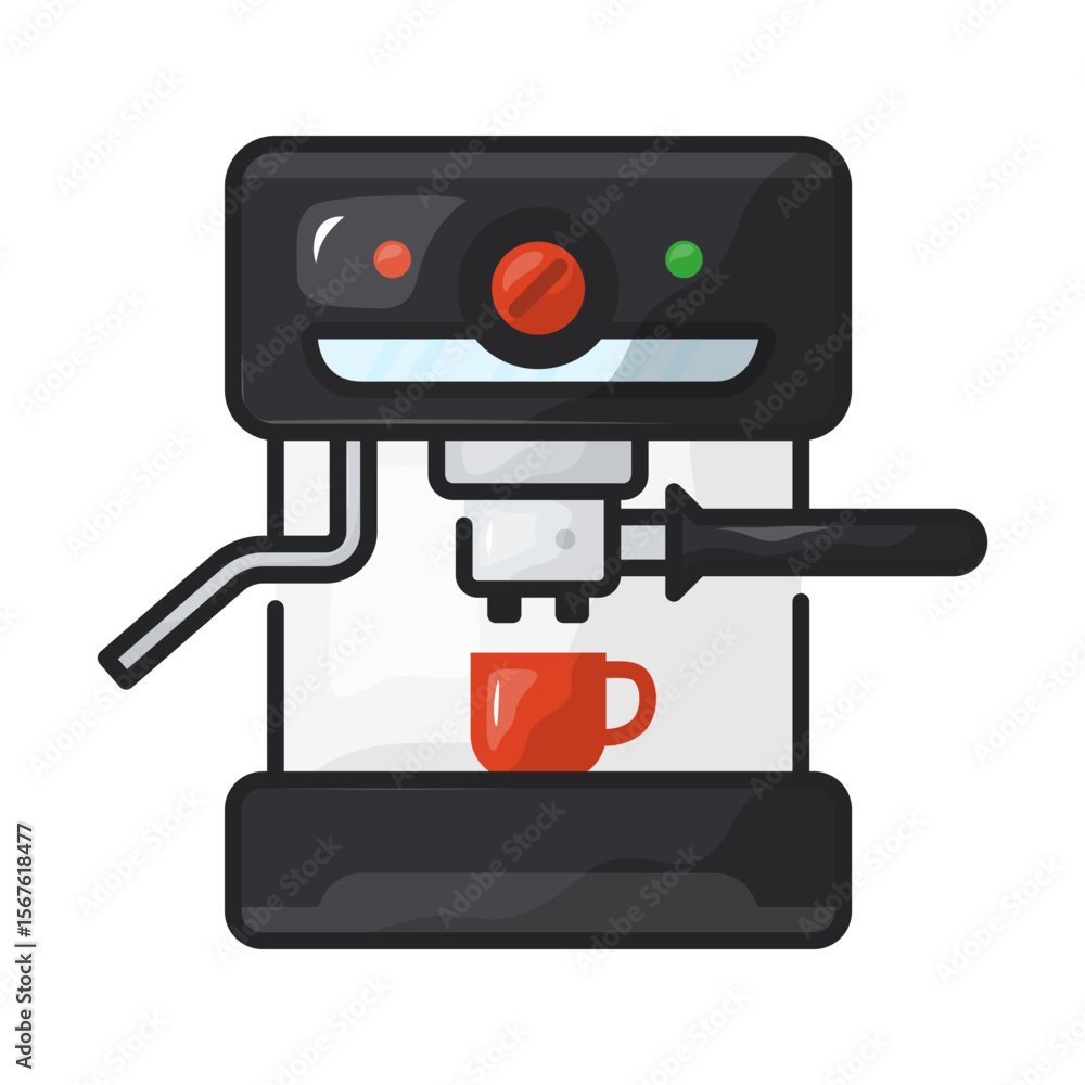 Espresso machine. espresso, machine, coffee, brew, barista, caffeine, appliance, pressure. Vector Icon Illustration Espresso machine. espresso, machine, coffee, brew, barista, caffeine, appliance, pressure. Vector Icon Illustration
