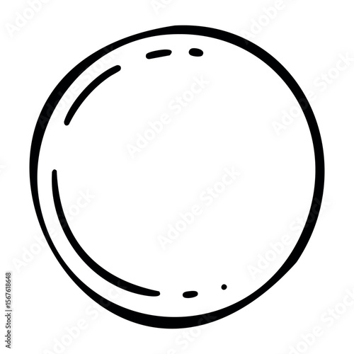 Whole orange fruit with smooth peel illustration on white background. Vector hand-drawn doodle illustration