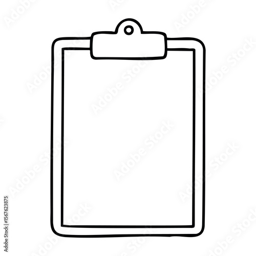 Simple minimalist clipboard icon illustration for office and school. Vector hand-drawn doodle illustration