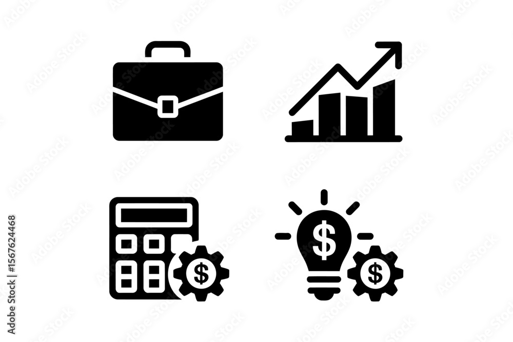 Business Growth Icons Portfolio, Finance, Ideas, and Success Business Growth Icons Portfolio, Finance, Ideas, and Success