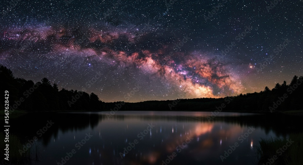 Fototapeta premium Milky Way over a lake (2)