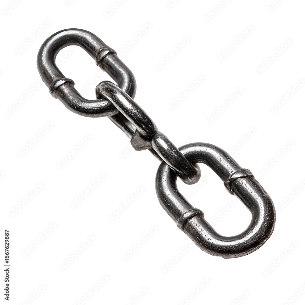 Obraz premium Metal chain links strong connection security strength