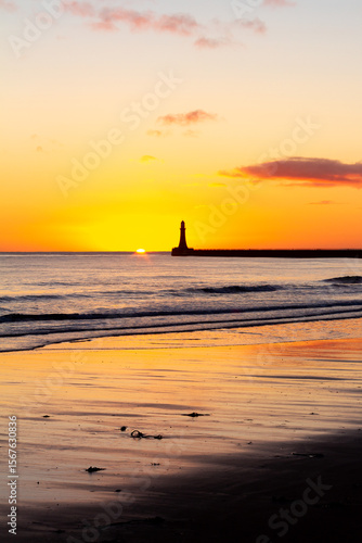 Warm sunrise over Roker Pier, Sunderland