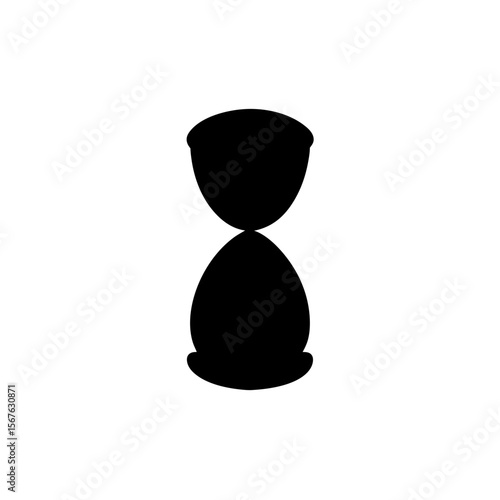Classic Black Egg Timer Kitchen Tool Silhouette on a Bright White Background Image