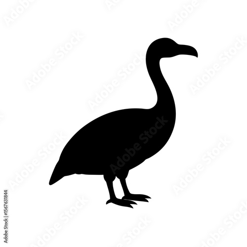Fearsome Terror Bird Silhouette Prehistoric Predator Extinct Avian Monster