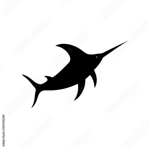 Dynamic Swordfish Leaping Silhouette Ocean Marine Life Aquatic Hunter