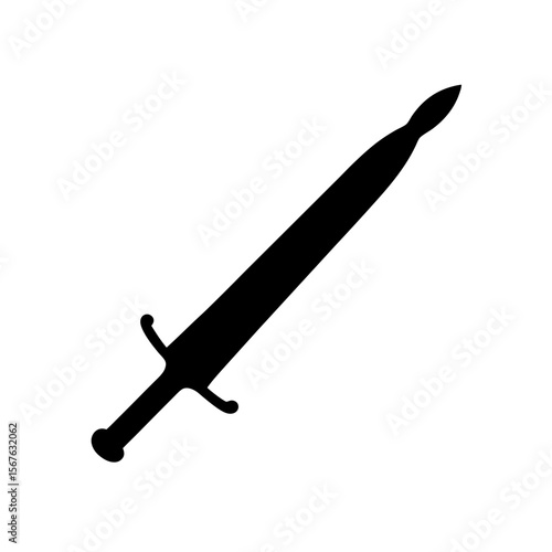 Classic Sword Silhouette Weapon Blade Medieval Knight Combat Tool