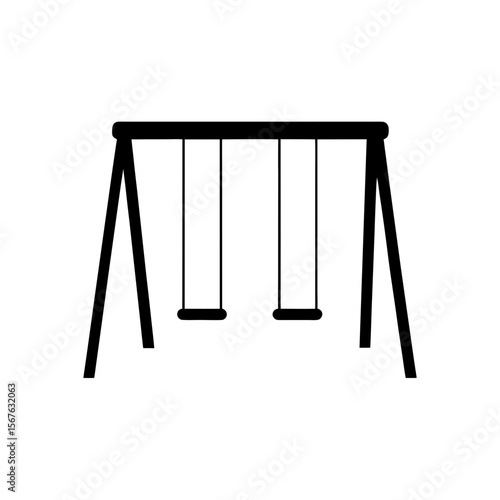 Fun Swing Set Silhouette Playground Equipment Childhood Play Area Design