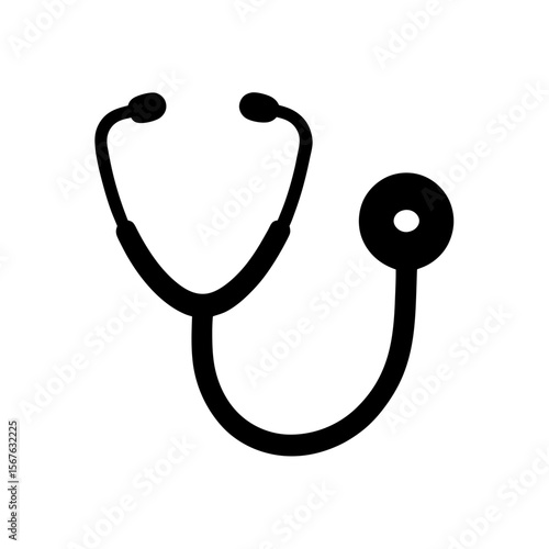 Medical Stethoscope Silhouette Doctor Tool Healthcare Equipment Diagnose Aid