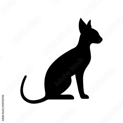 Unique Sphinx Cat Silhouette Design for Pet and Feline Lover Art