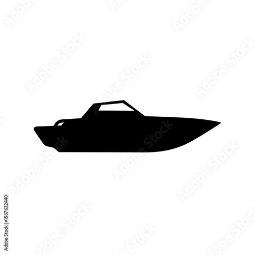 Dynamic Speedboat Silhouette Design for Water Sports and Aquatic Adventures