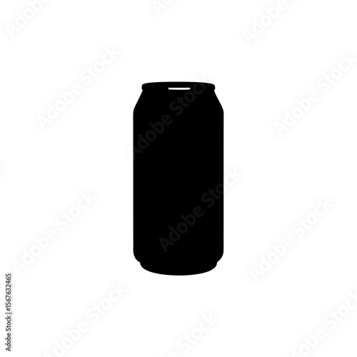 Refreshing Soda Can Silhouette Design for Beverage and Drink Products