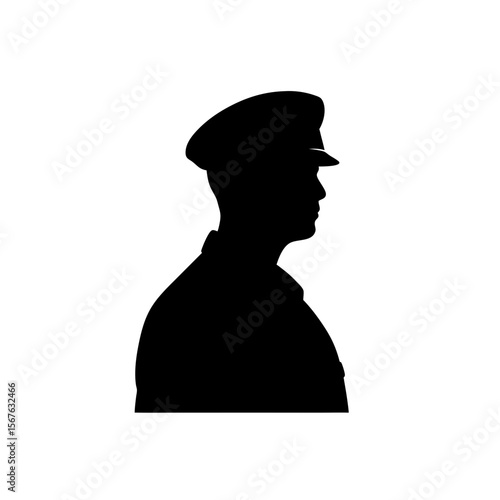 Brave Soldier Military Figure Silhouette Design for Patriotism and Service