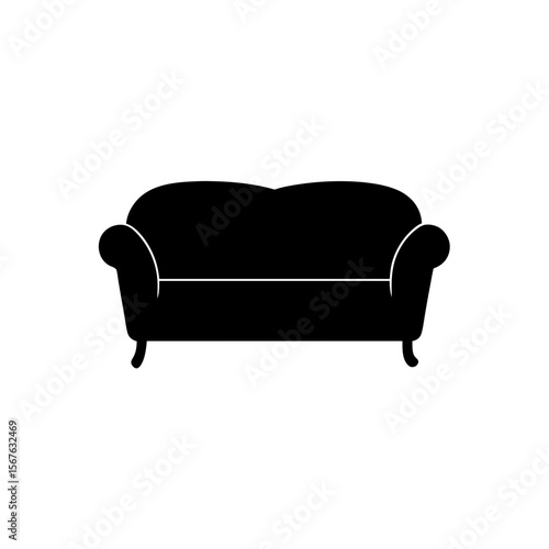 Comfortable Sofa Furniture Silhouette for Home Interior Design Concepts