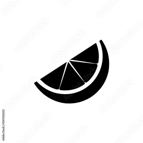 Refreshing Slice of Orange Fruit Silhouette for Healthy Food and Drink Art