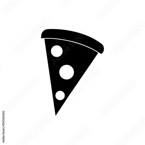 Delicious Slice of Pizza Silhouette Art for Food and Restaurant Themes