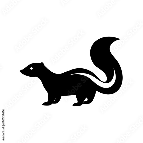 Distinctive Skunk Animal Silhouette Design for Wildlife and Nature Art