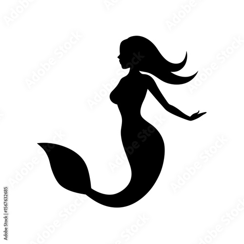 Enchanting Siren Mythical Creature Silhouette for Fantasy and Ocean Art