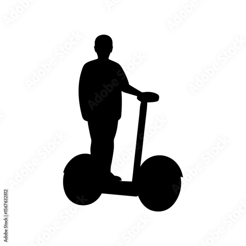 Modern Segway Personal Transporter Silhouette for Urban Mobility Concepts