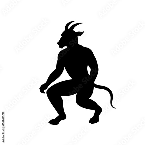 Mystical Satyr Silhouette Art Inspired by Ancient Greek Mythology Creatures