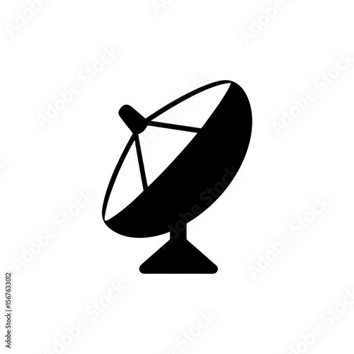 Modern Satellite Dish Silhouette Ideal for Communication Technology Concepts