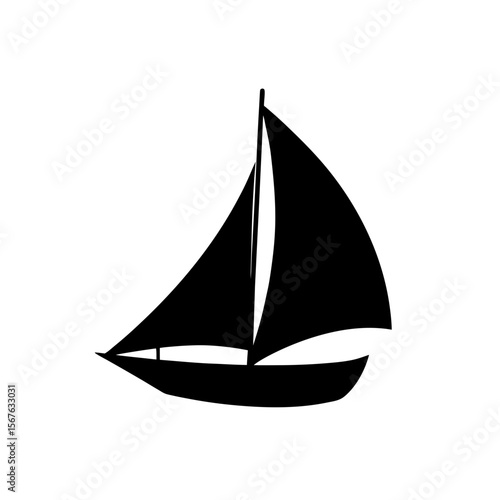 Elegant Sailboat Silhouette Design for Nautical and Ocean Adventure Themes