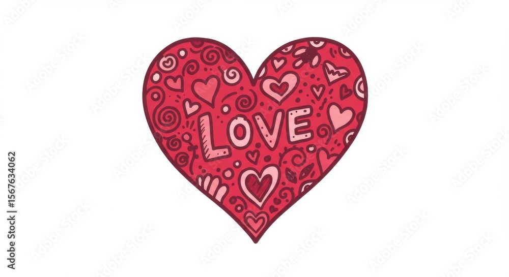 Romantic heart design with swirls and patterns Romantic heart design with swirls and patterns