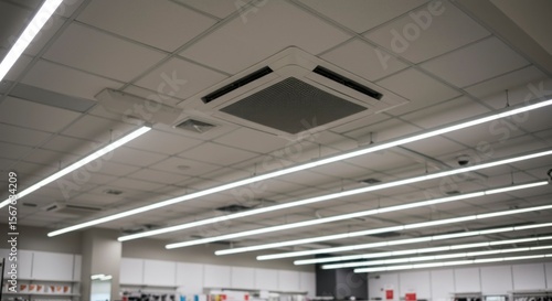 Commercial Interior Ceiling with Lighting and Air Conditioning
