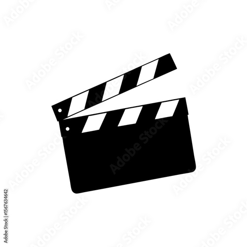 Iconic Black Silhouette Movie Clapperboard for Film and Cinema Production