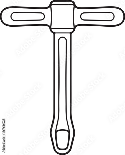 Vector illustration of an isolated electric hammer drill, a powerful tool with a black handle and metal chuck, ideal for heavy-duty work