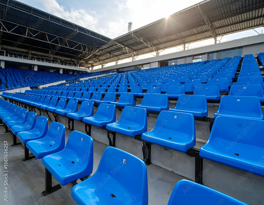 Fototapeta premium Empty Blue Stadium Seats.