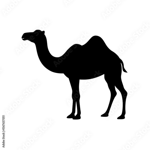 Resilient Dromedary Camel Silhouette Desert Animal Transportation Design