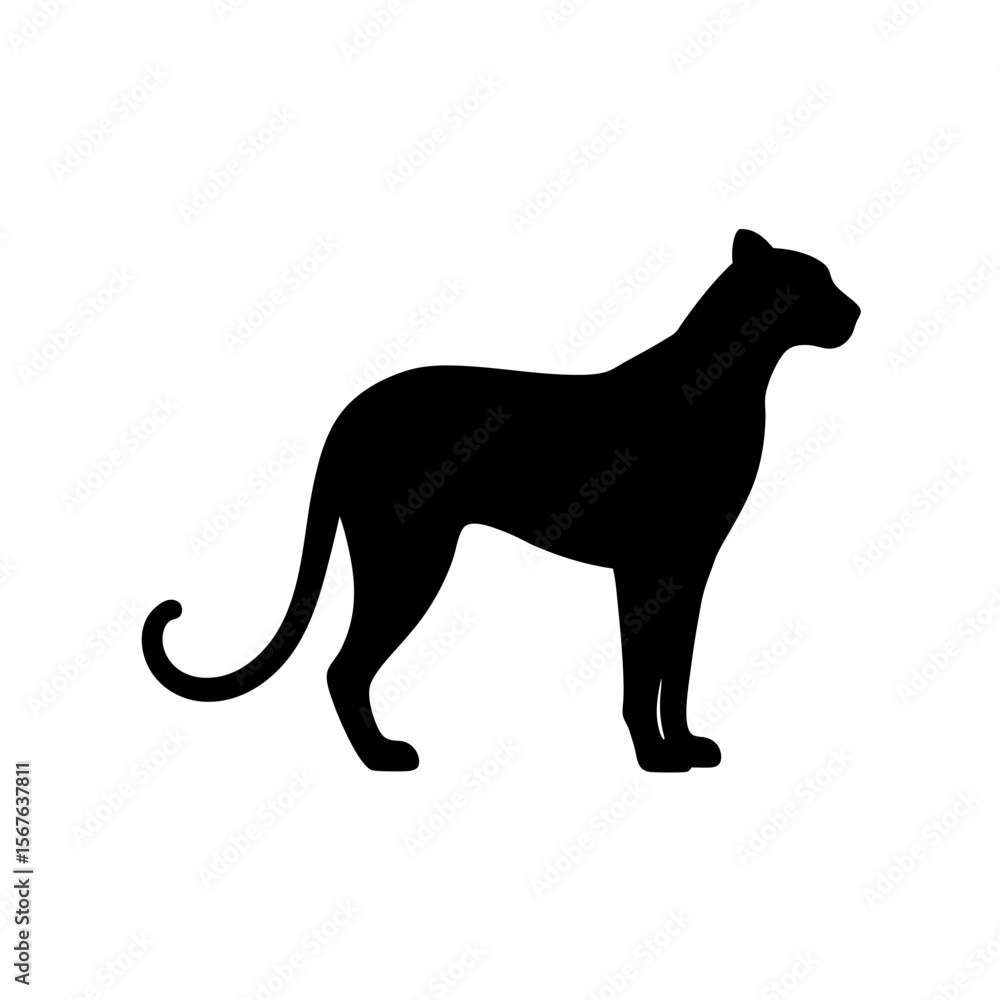 Fototapeta premium A Cheetah Silhouette In Profile For The Fastest Land Animal In Africa