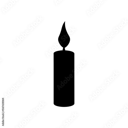 An Unlit Candle Silhouette In Side View For A Simple And Basic Icon