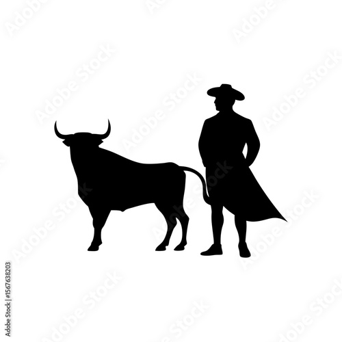 A Bullfighter Silhouette With A Cape For A Traditional Spanish Matador