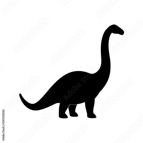 A Brontosaurus Silhouette In Profile For A Long Necked Herbivore Dinosaur