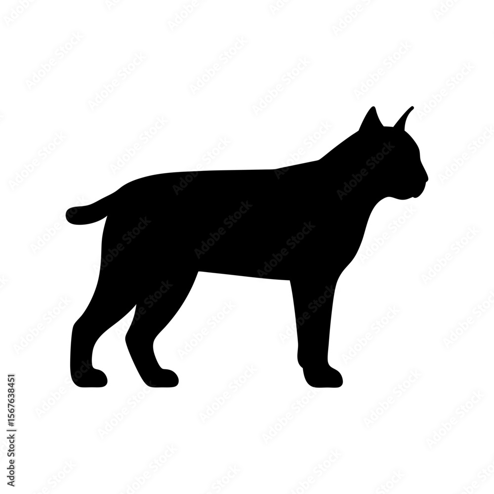Obraz premium A Bobcat Silhouette In Side View For A Wild Cat Of North America