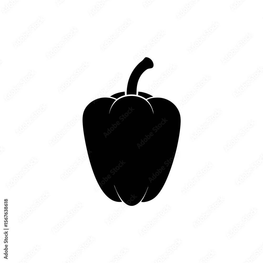 Obraz premium A Bell Pepper Silhouette In Profile For A Fresh And Healthy Vegetable