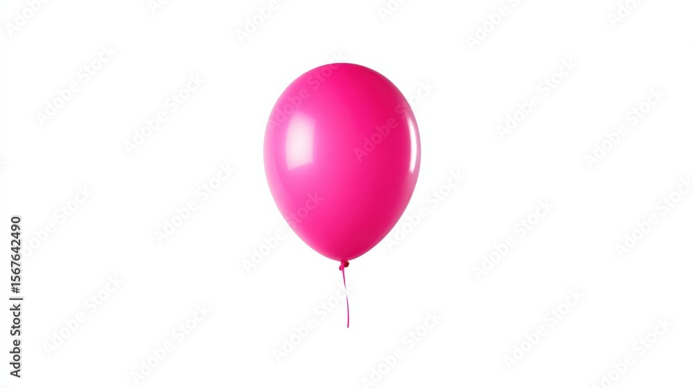 Bright Pink Balloon Floating Isolated White Background Celebratory Decorative Element Party Decoration Bright Pink Balloon Floating Isolated White Background Celebratory Decorative Element Party Decoration