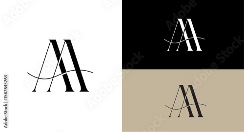 Initial luxury and modern letter AA logo icon design template vector, Initial Based Alphabet Icon Logo