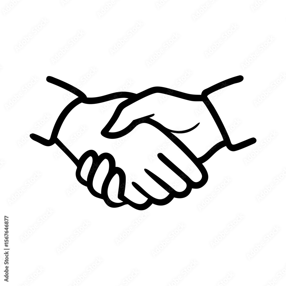 Obraz premium handshake vector illustration on transparent background