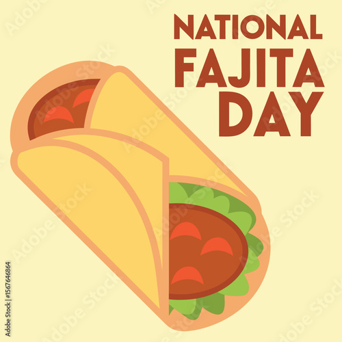 National Fajita Day Illustration with Rolled Tortilla and Text