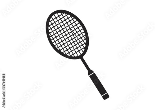 badminton racket and shuttlecock isolated on white