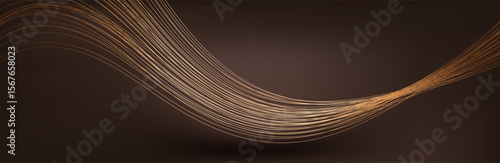 Abstract Music background. Big Data Particle Flow Visualisation chemical industry. Science infographic futuristic illustration. Sound wave. Premium background design with mocha mousse sound wave
