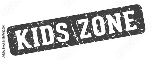 kids zone rectangular sign. kids zone stamp