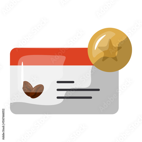 Loyalty card icon. card, reward, stamp, membership, points, customer, discount, promotion. Vector Icon Illustration